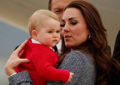 Prince George with mom